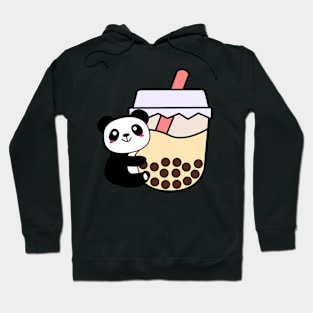 Baby Panda Hugs Bubble Tea Kawaii Cream Boba Tea Hoodie